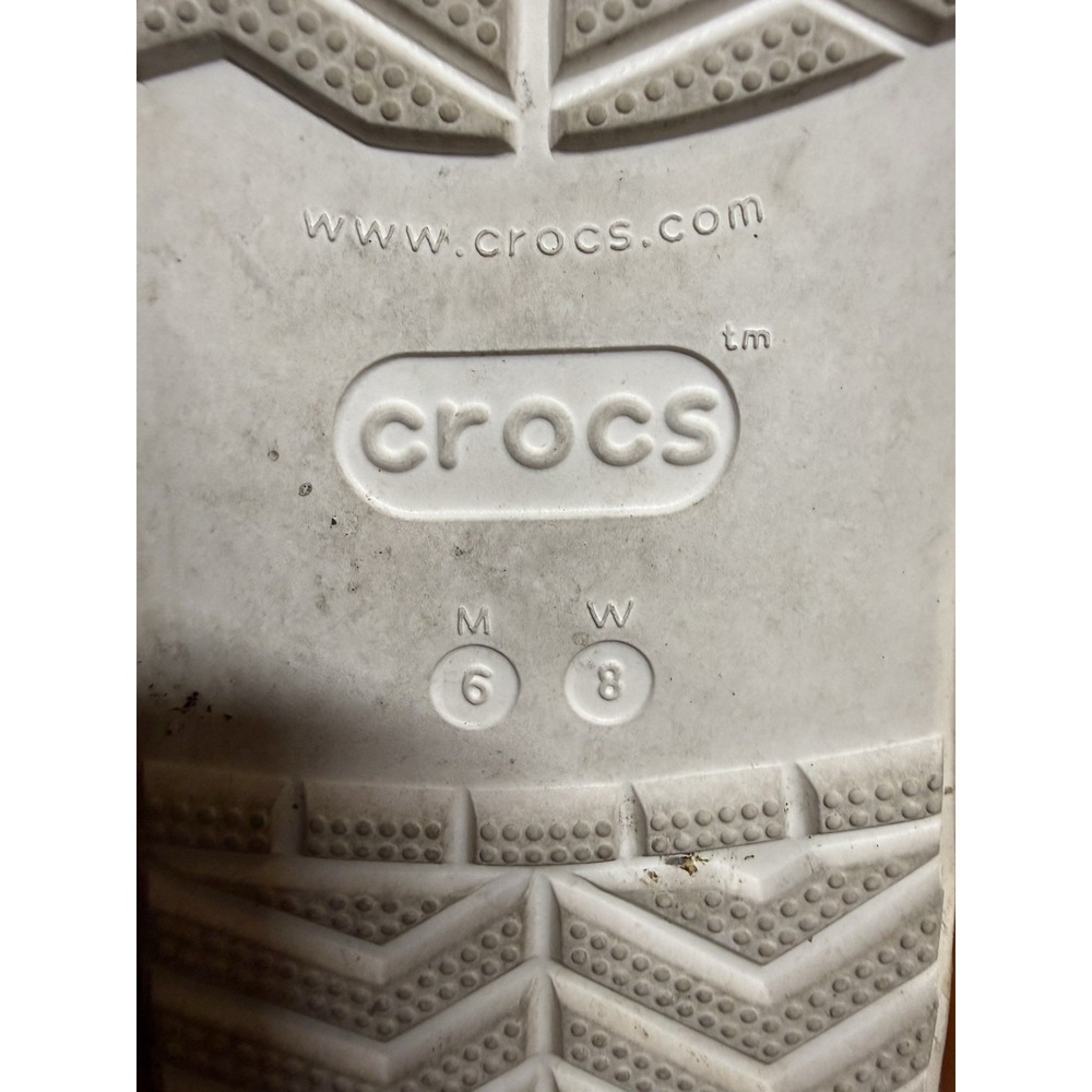 Crocs Crocband Clogs M6 W8 Navy Blue White Gum Sole Slip On Comfort Shoes - Picture 4 of 8